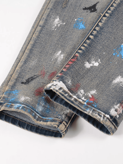 Washed Denim Ripped Jeans
