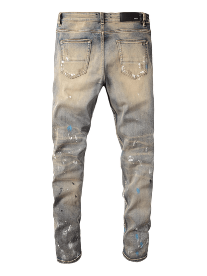 Washed Denim Ripped Jeans