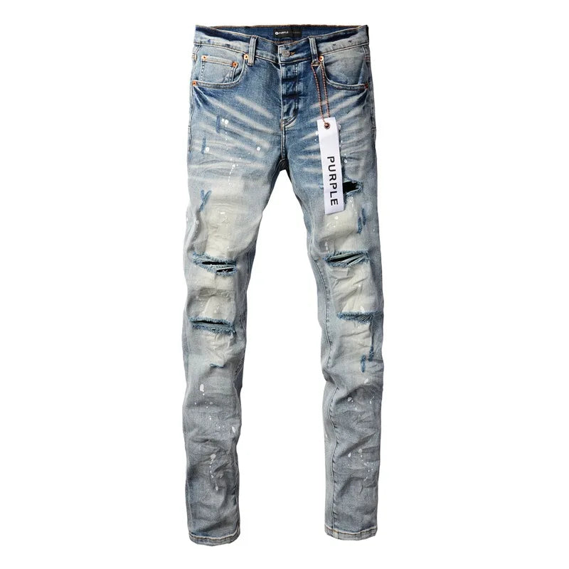 Blue Distressed Fashion Jeans