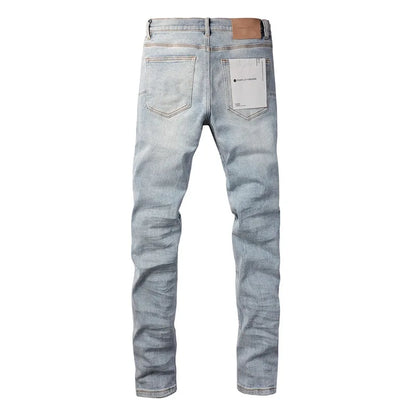 Light Blue Knee Holes Fashion Jeans