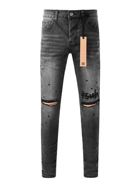 Smoky Gray Ripped Jeans