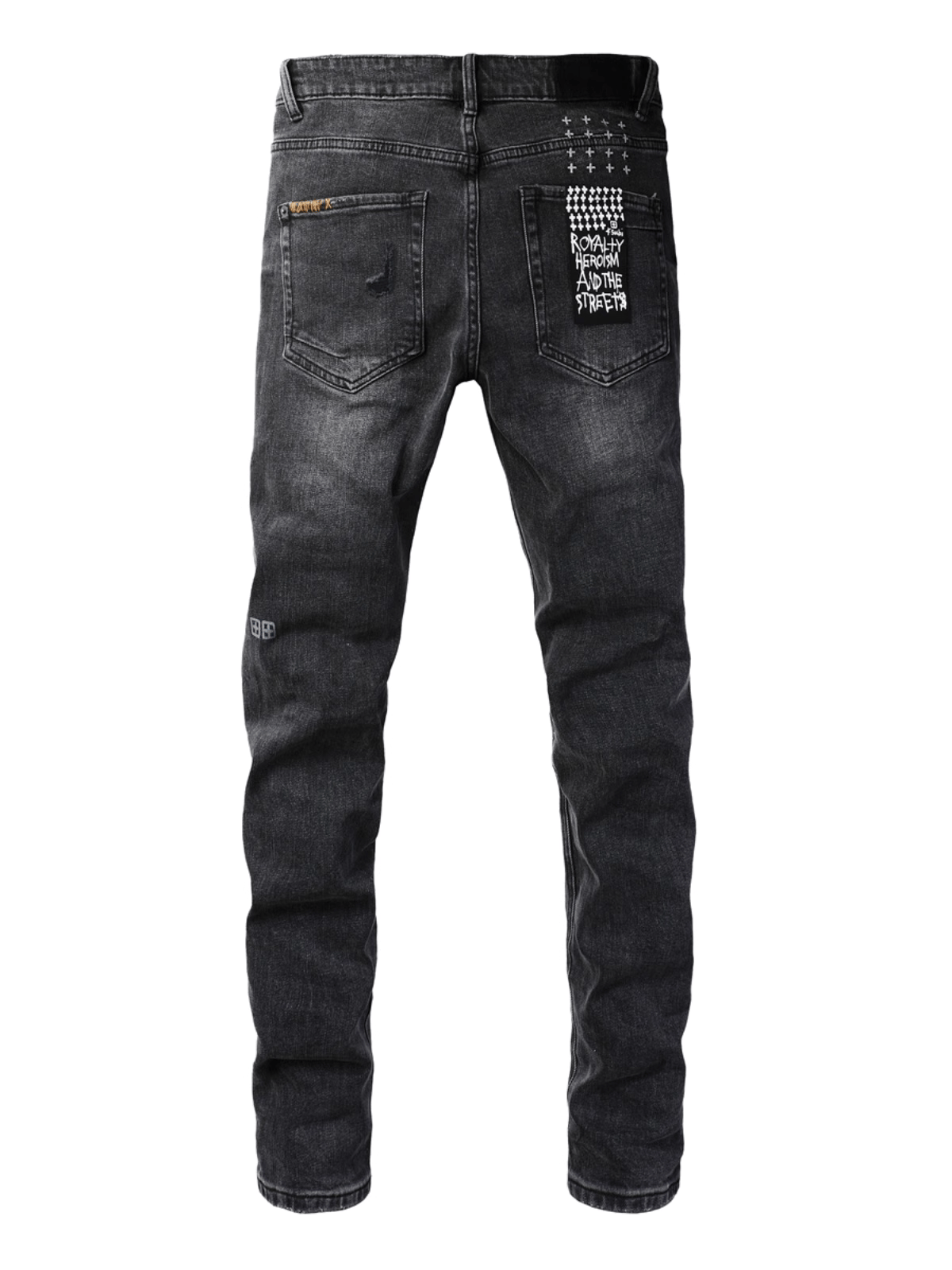 Washed Black Patch Jeans