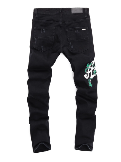 Black Classic Writing Jeans