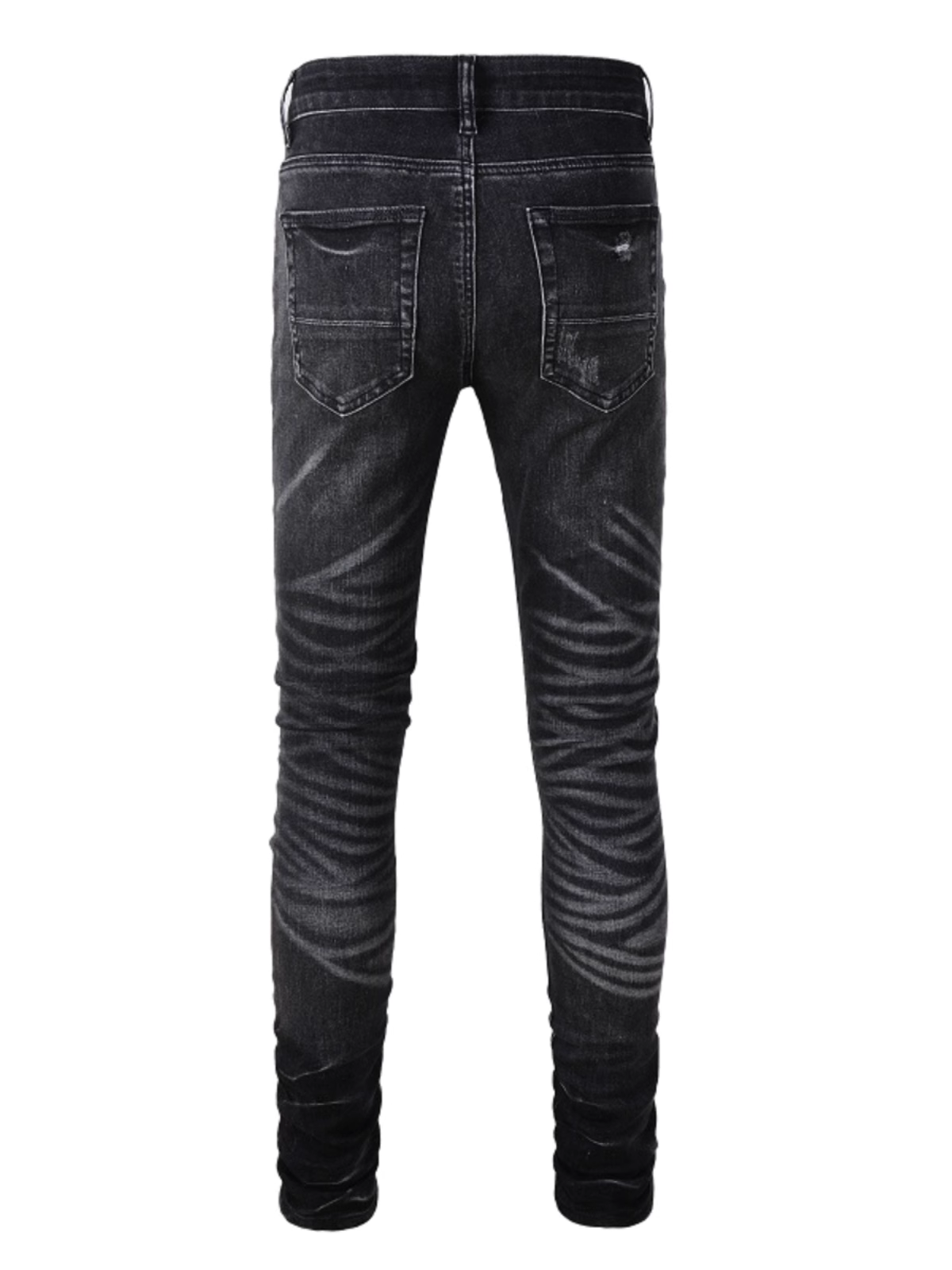 Black Rhinestone Patch Jeans