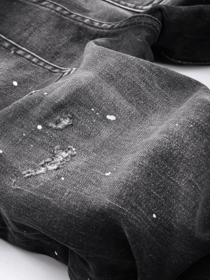 Washed Paint Hole Jeans