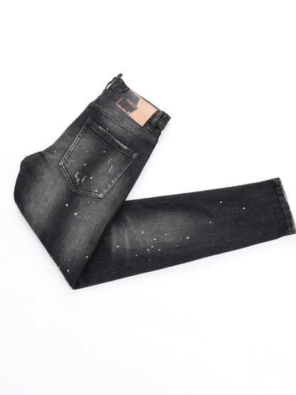 Washed Paint Hole Jeans