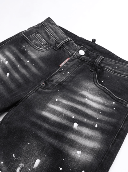 Washed Paint Hole Jeans