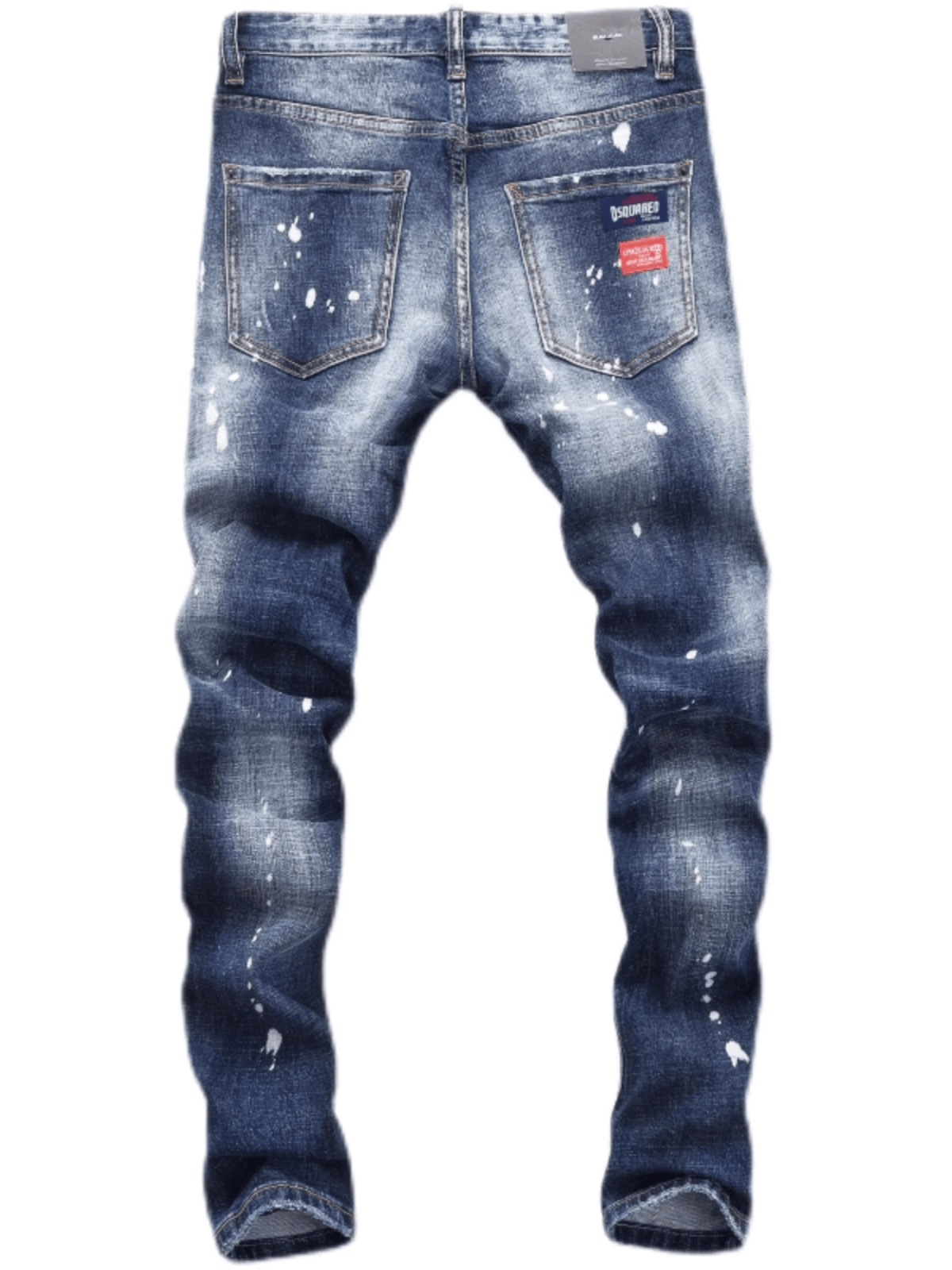 Washed Denim Paint Jeans