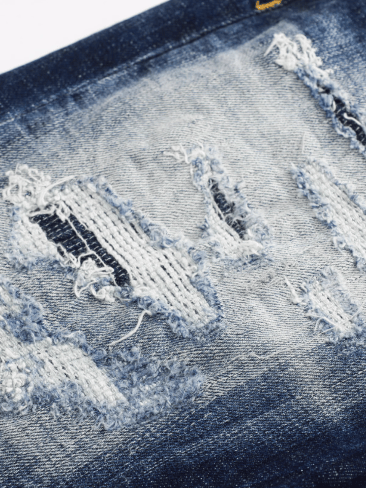 White Scratched Ripped Jeans