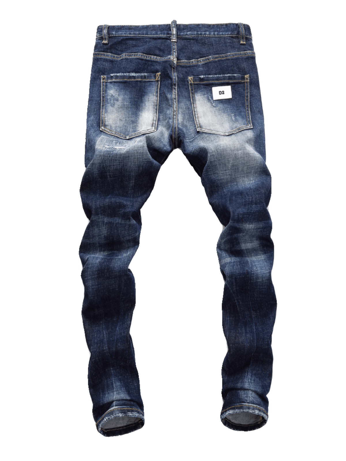 White Scratched Ripped Jeans