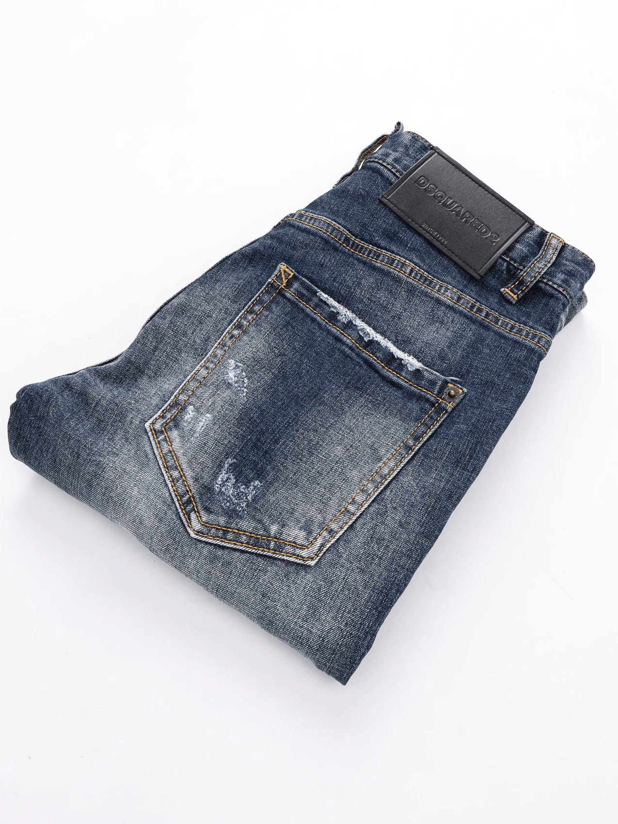 Washed Blue Ripped Jeans